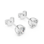 Gold 1Ct Bezel Round Lab Grown Diamond Tavish Earring