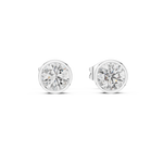 Gold 1Ct Bezel Round Lab Grown Diamond Tavish Earring