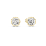 Gold 1Ct Bezel Round Lab Grown Diamond Tavish Earring