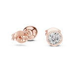 Gold 1Ct Bezel Round Lab Grown Diamond Tavish Earring
