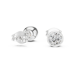Gold 1Ct Bezel Round Lab Grown Diamond Tavish Earring