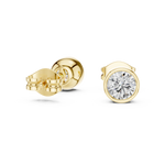 Gold 1Ct Bezel Round Lab Grown Diamond Tavish Earring