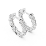 Gold 2Ct Prong Hoop Round Lab Grown Diamond Orso Earring