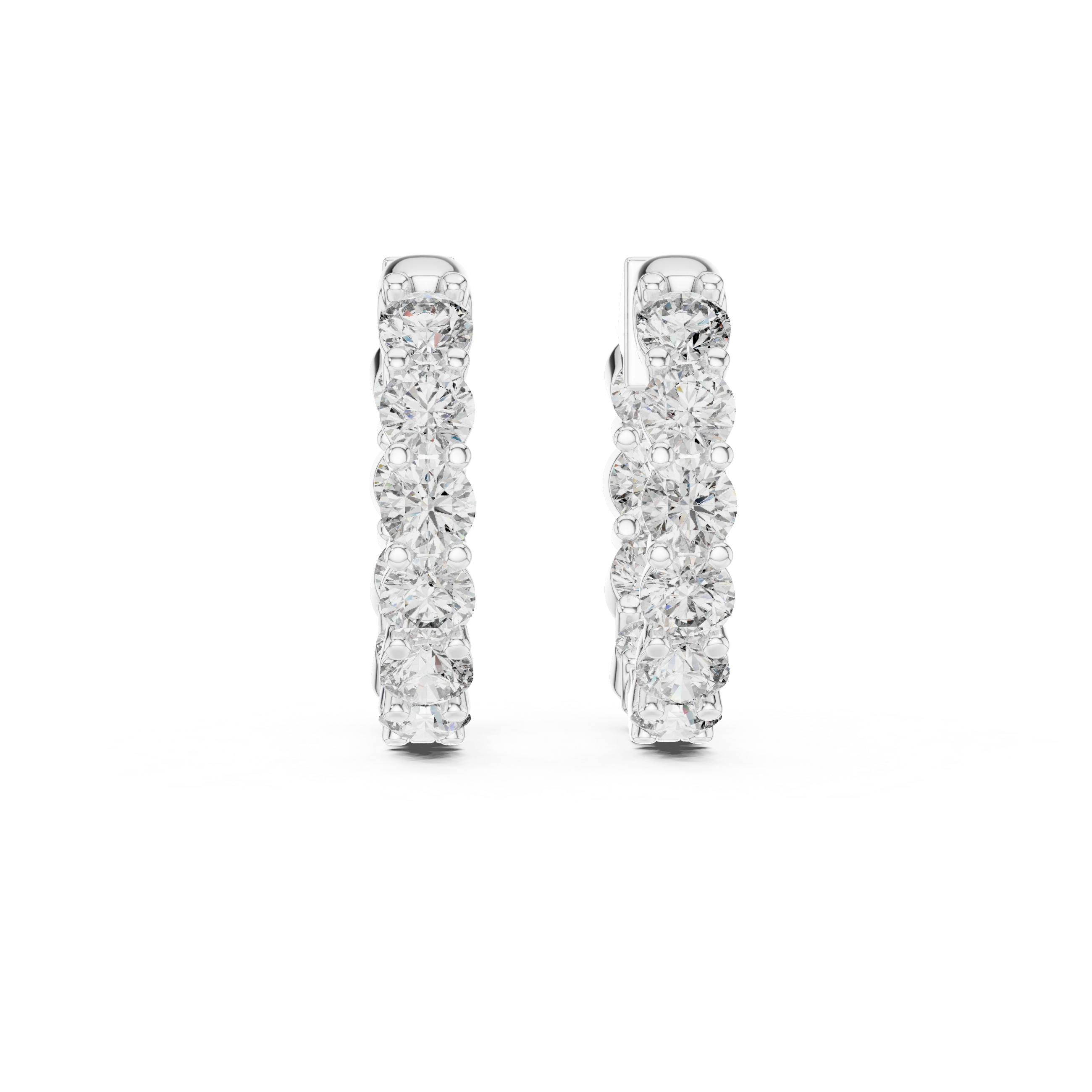 Gold 2Ct Prong Hoop Round Lab Grown Diamond Orso Earring