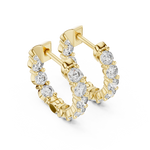 Gold 2Ct Prong Hoop Round Lab Grown Diamond Orso Earring