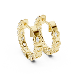 Gold 2Ct Prong Hoop Round Lab Grown Diamond Orso Earring