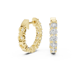 Gold 2Ct Prong Hoop Round Lab Grown Diamond Orso Earring