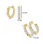 Gold 2Ct Prong Hoop Round Lab Grown Diamond Orso Earring