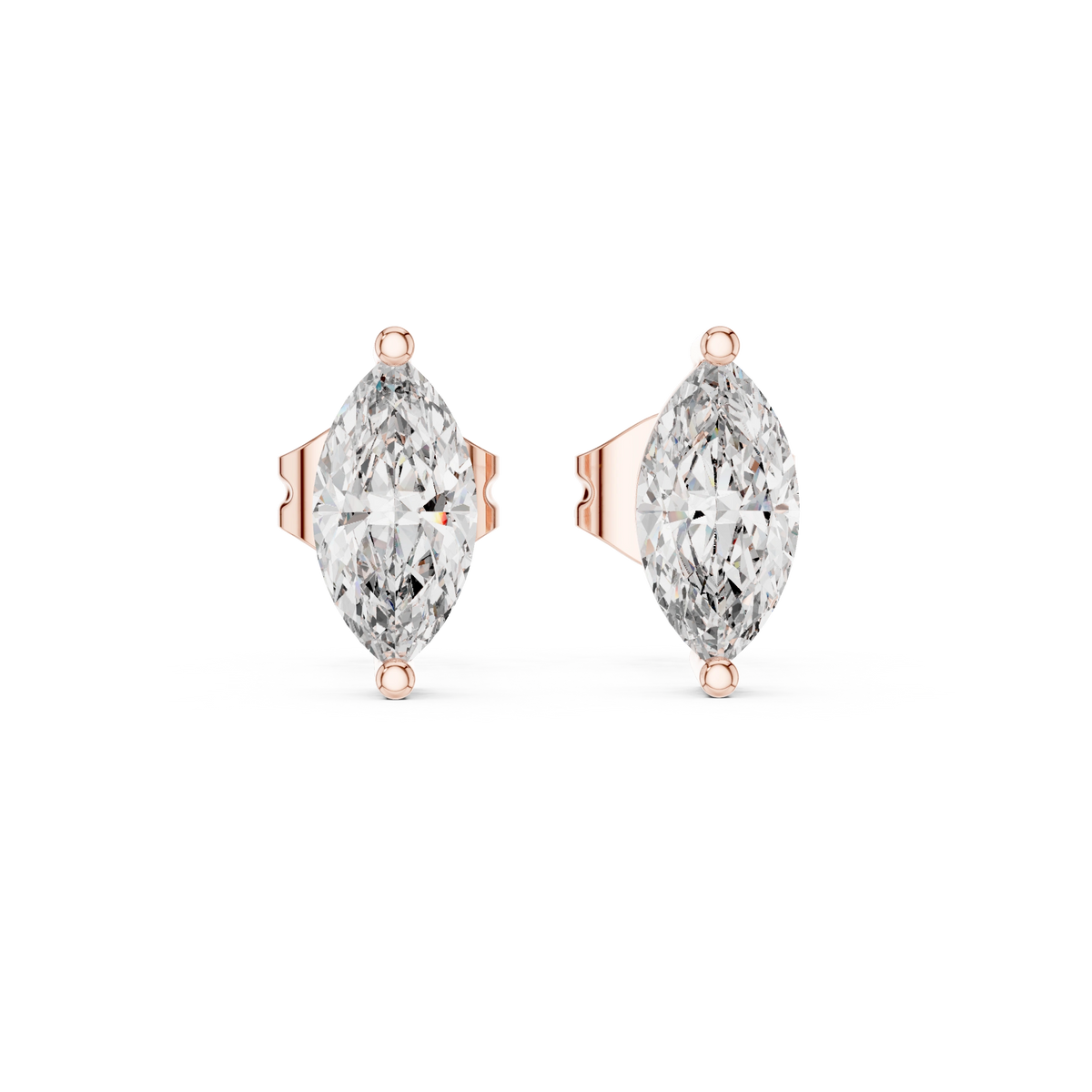 Gold Prong Solitaire Marquise Lab Grown Diamond Goswin Earring