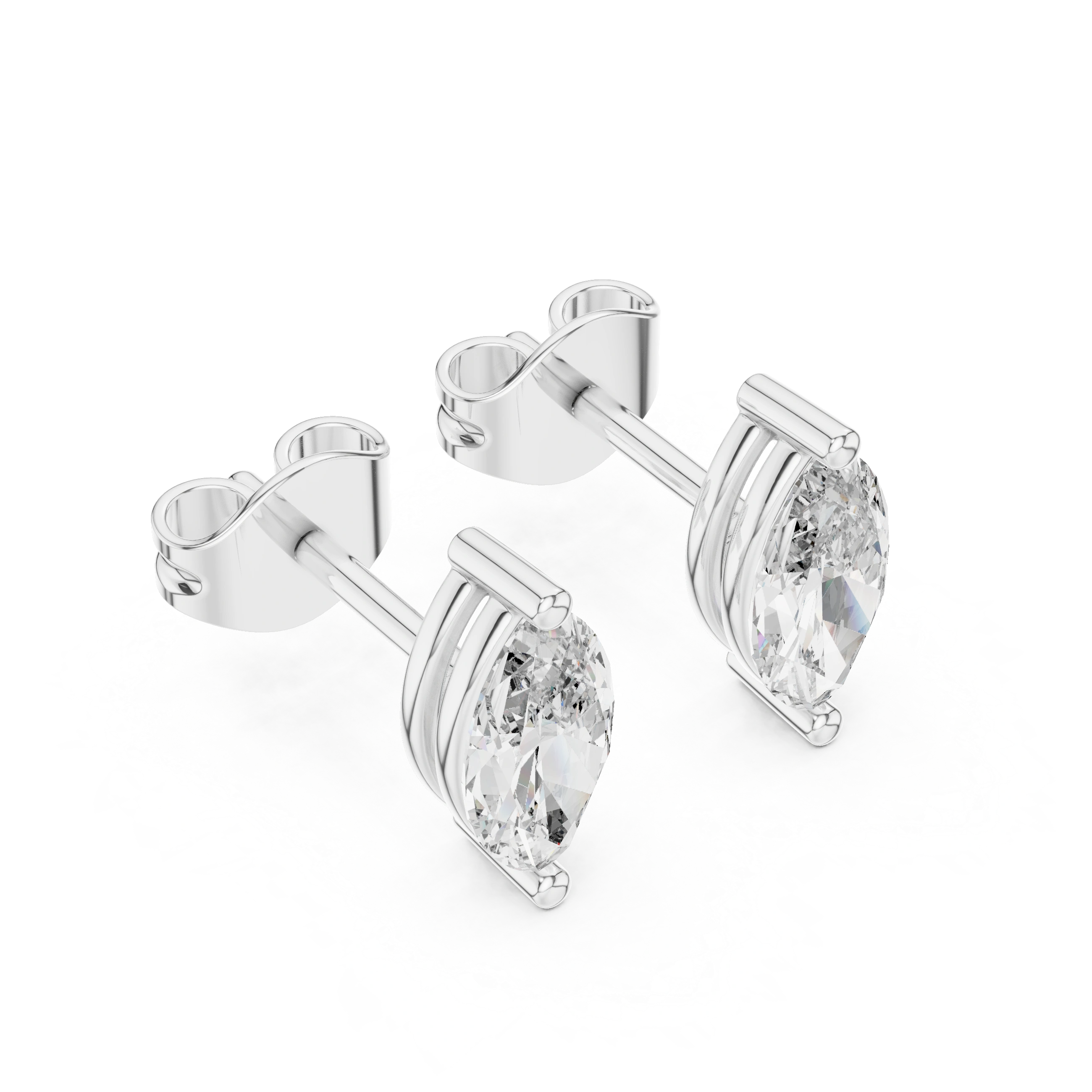 Gold Prong Solitaire Marquise Lab Grown Diamond Goswin Earring