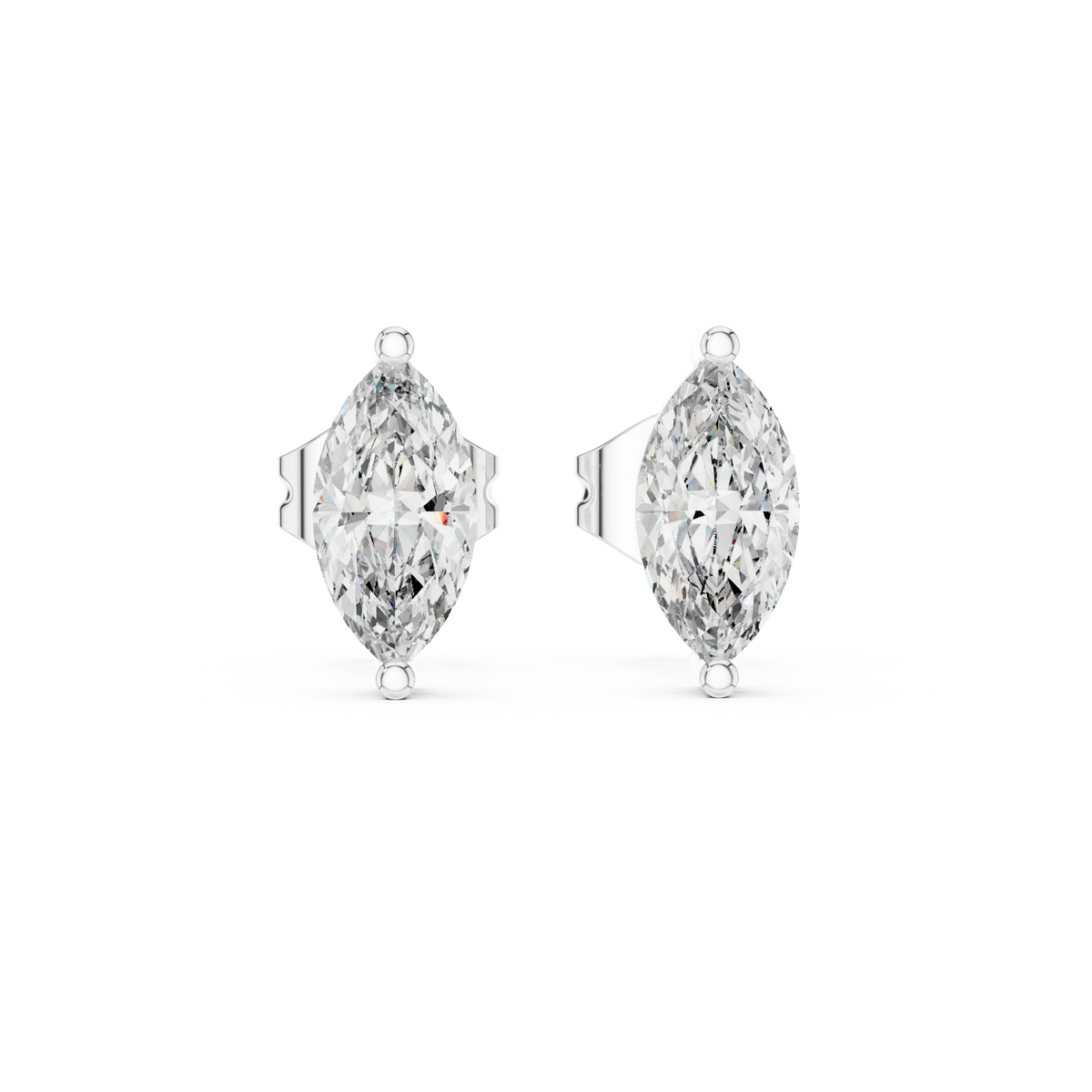 Gold Prong Solitaire Marquise Lab Grown Diamond Goswin Earring