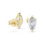 Gold Prong Solitaire Marquise Lab Grown Diamond Goswin Earring