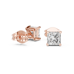 Gold 1Ct Basket Solitaire Princess Lab Grown Diamond Orfeo Earring