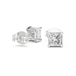Gold 1Ct Basket Solitaire Princess Lab Grown Diamond Orfeo Earring