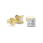 Gold 1Ct Basket Solitaire Princess Lab Grown Diamond Orfeo Earring