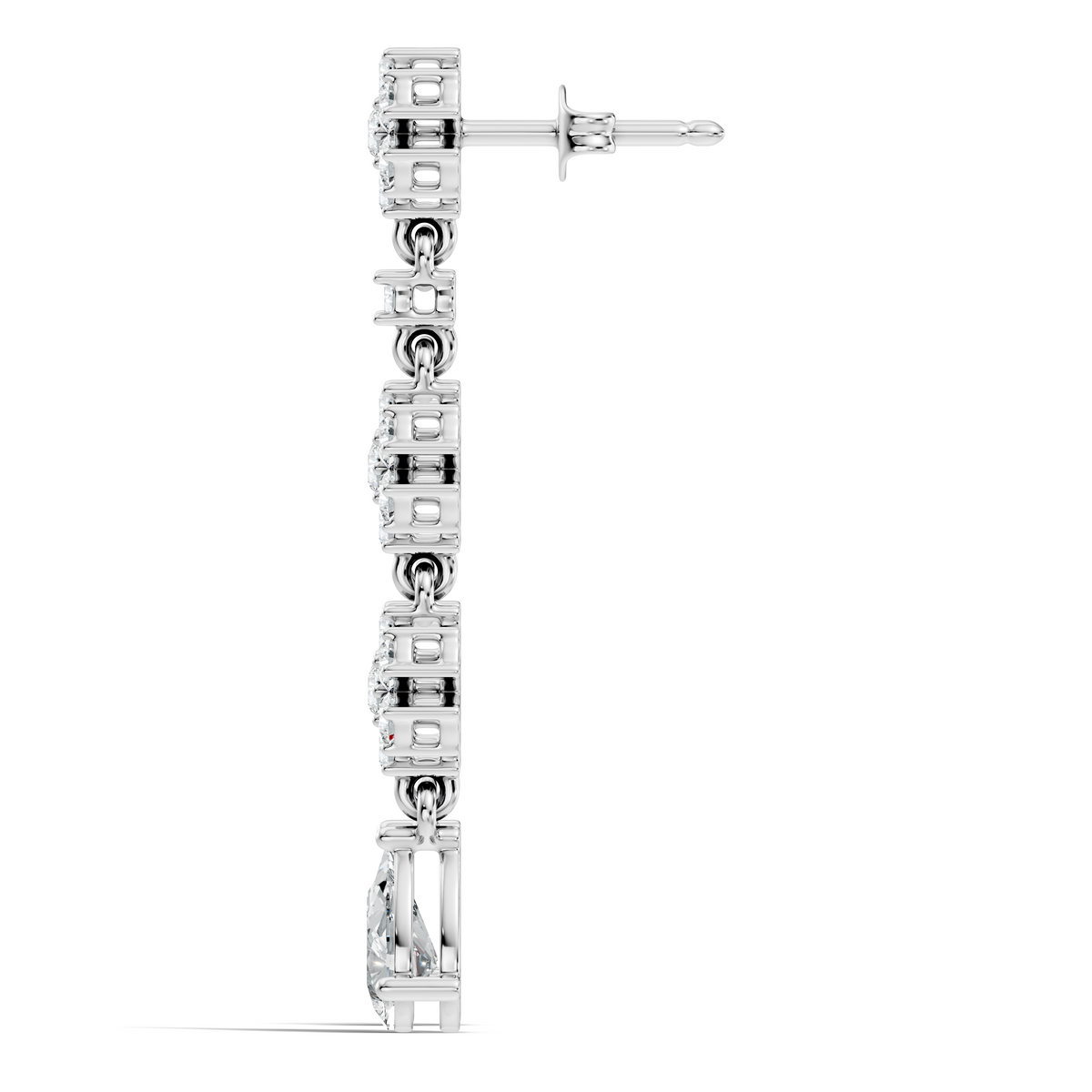 Gold 2Ct Cluster Floral Pear Lab Grown Diamond Dovyn Earring