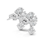 Gold 1Ct Floral Drop Design Pear Lab Grown Diamond Cavex Earring