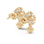 Gold 1Ct Floral Drop Design Pear Lab Grown Diamond Cavex Earring