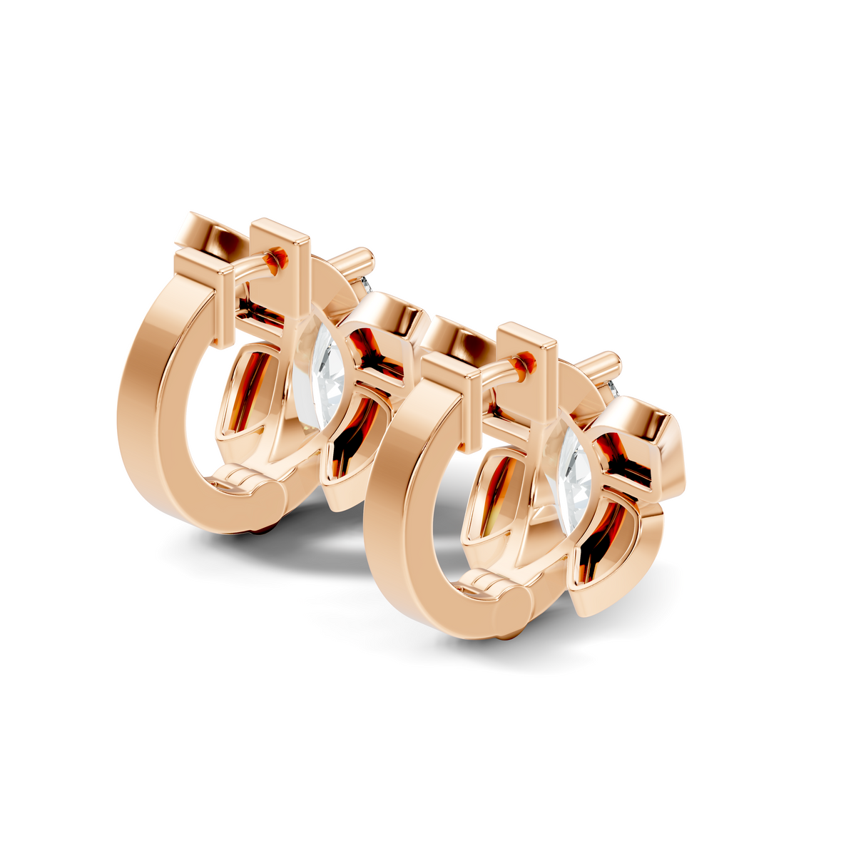 Gold Cluster Pave Marquise Lab Grown Diamond Fynel Earring