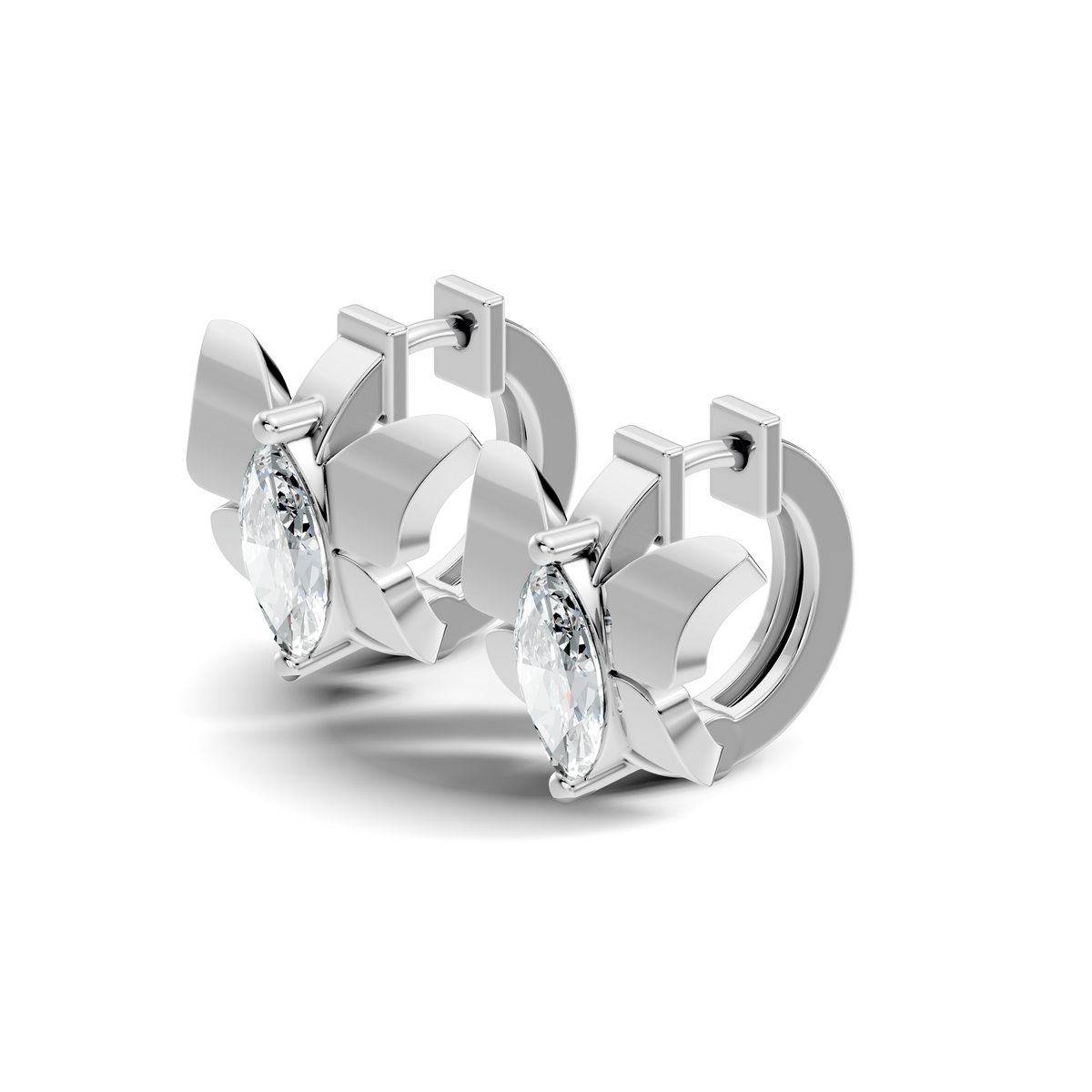 Gold Cluster Pave Marquise Lab Grown Diamond Fynel Earring