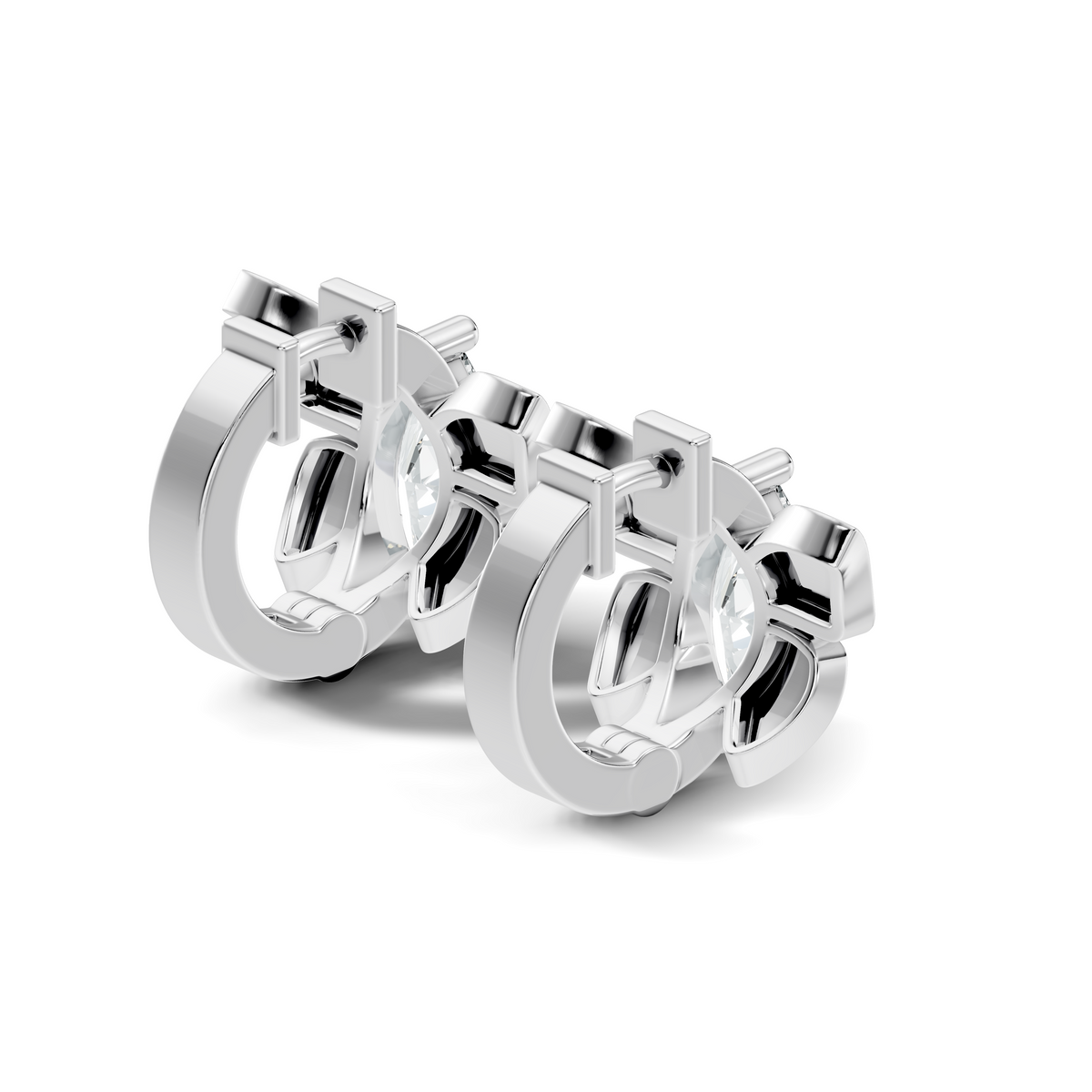 Gold Cluster Pave Marquise Lab Grown Diamond Fynel Earring
