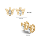 Gold Cluster Pave Marquise Lab Grown Diamond Fynel Earring
