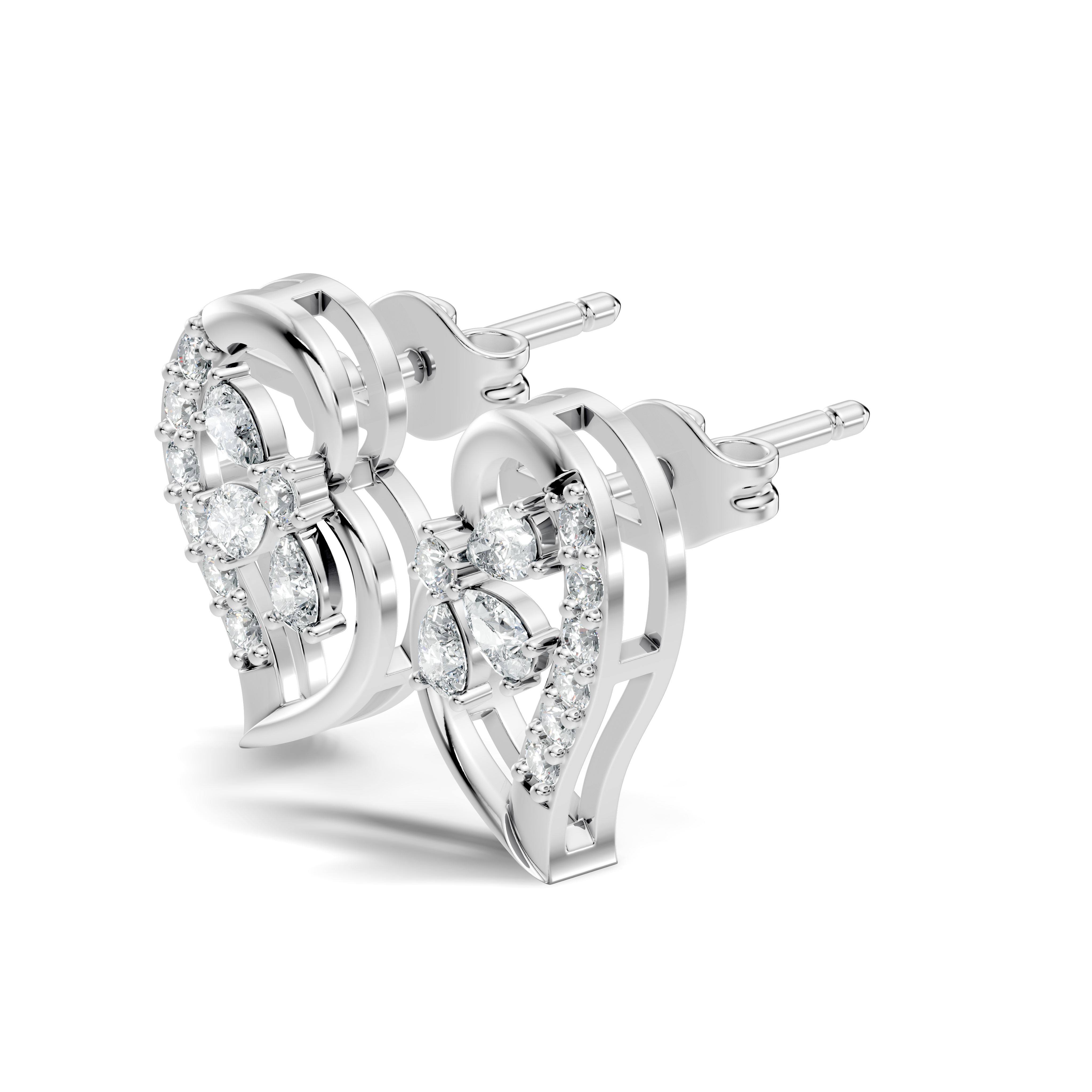 Gold Swirl Petal Pear Lab Grown Diamond Gorix Earring