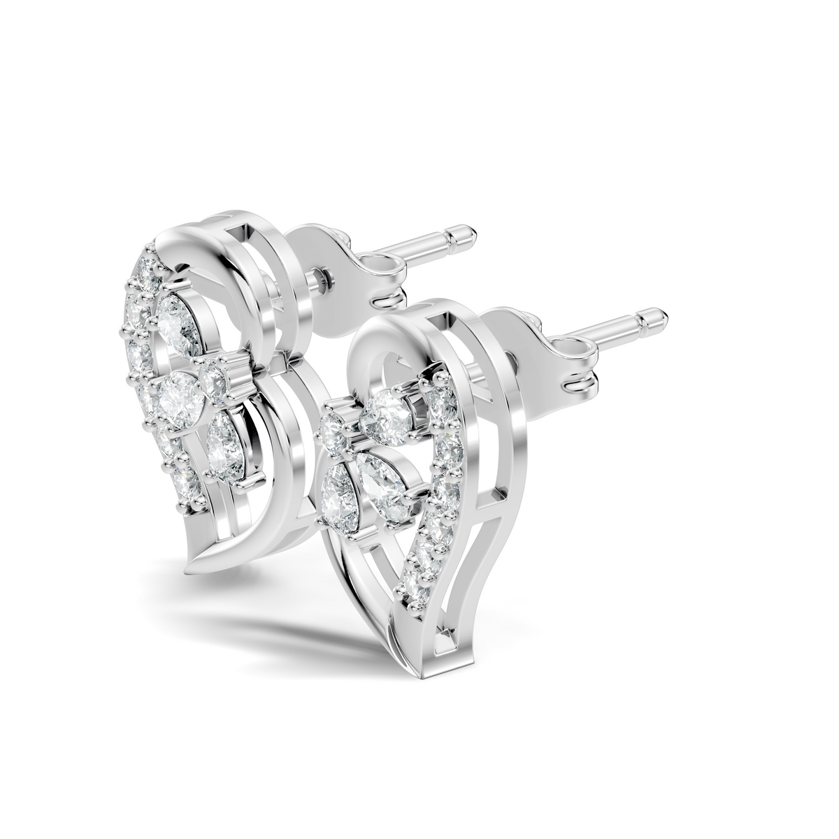 Gold Swirl Petal Pear Lab Grown Diamond Gorix Earring