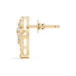 Gold Swirl Petal Pear Lab Grown Diamond Gorix Earring