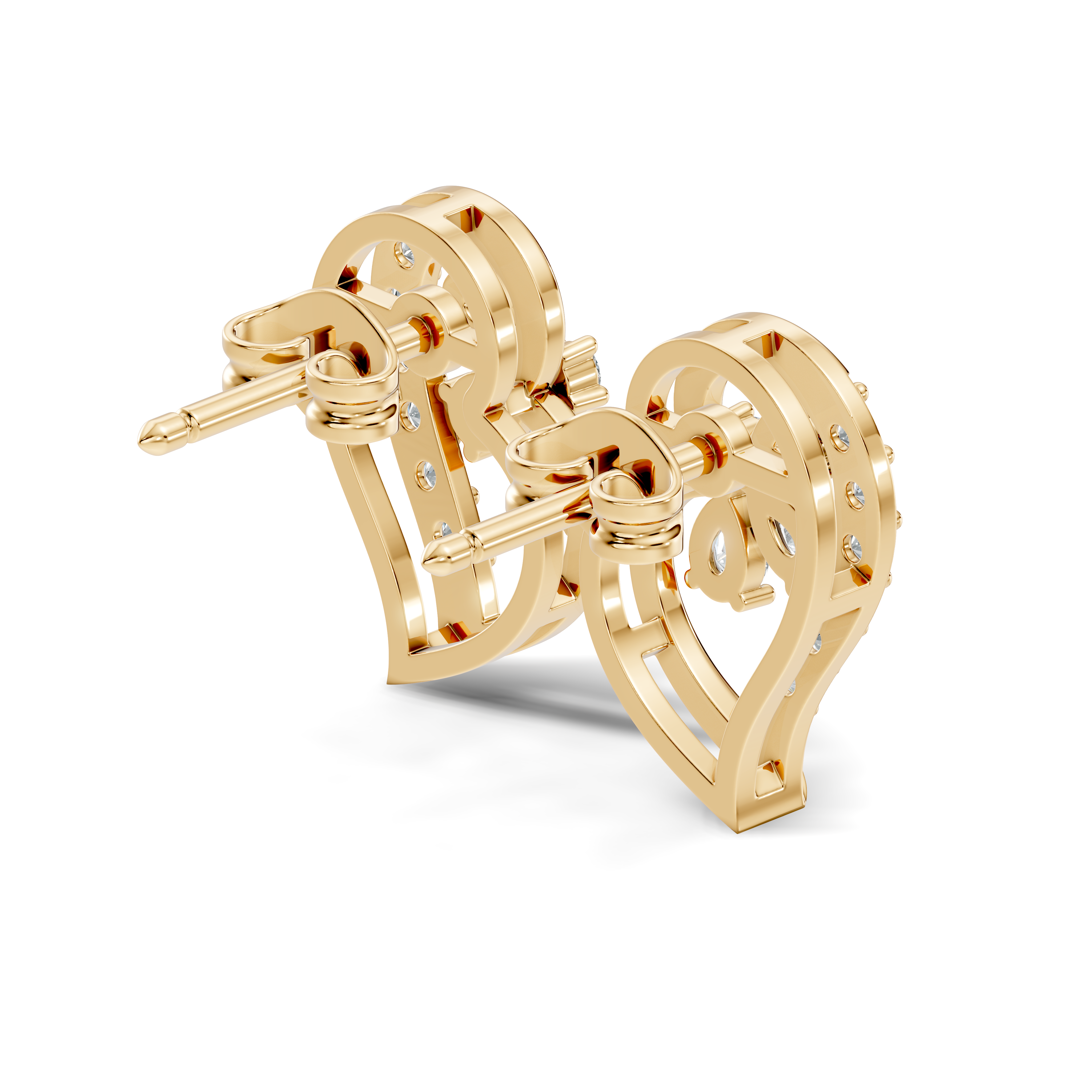 Gold Swirl Petal Pear Lab Grown Diamond Gorix Earring