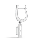 Gold 2Ct Halo Drop Emerald Lab Grown Diamond Helor Earring