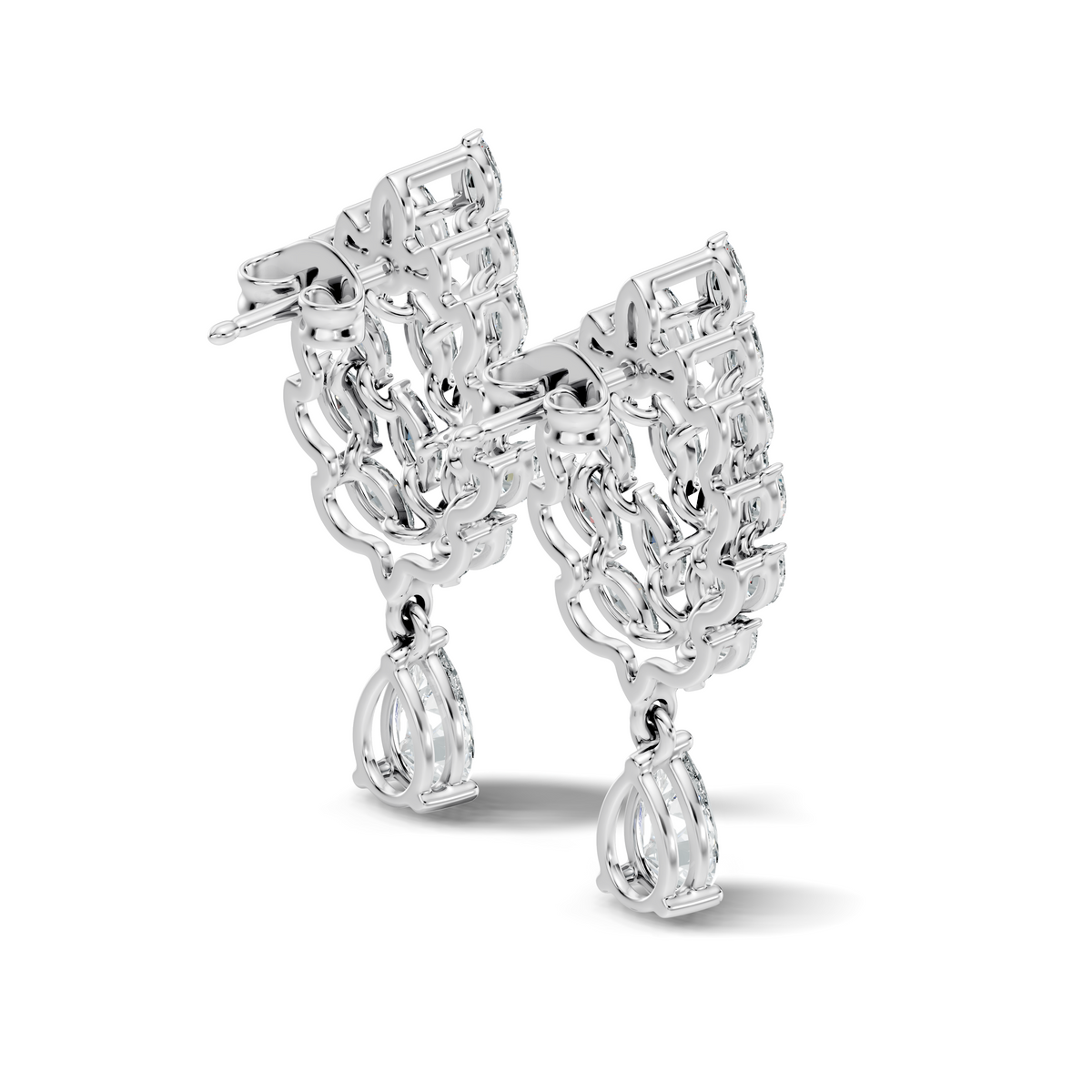 Gold 2Ct Marquise Petal Cluster Lab Grown Diamond Loryx Earring