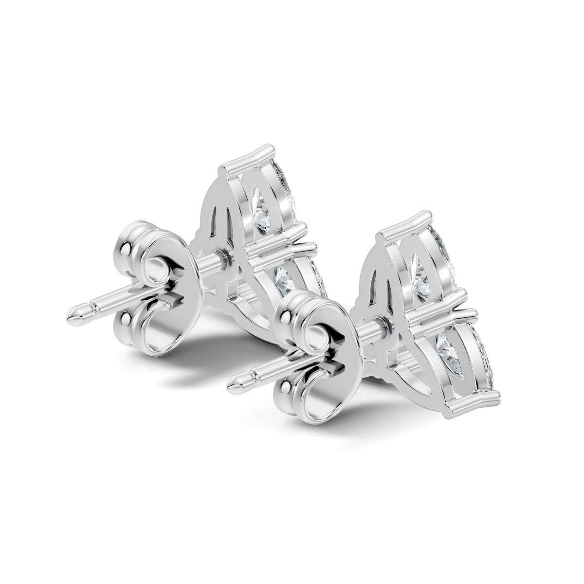 Gold 1Ct Trillion Cluster Design Pear Lab Grown Diamond Jazra Earring