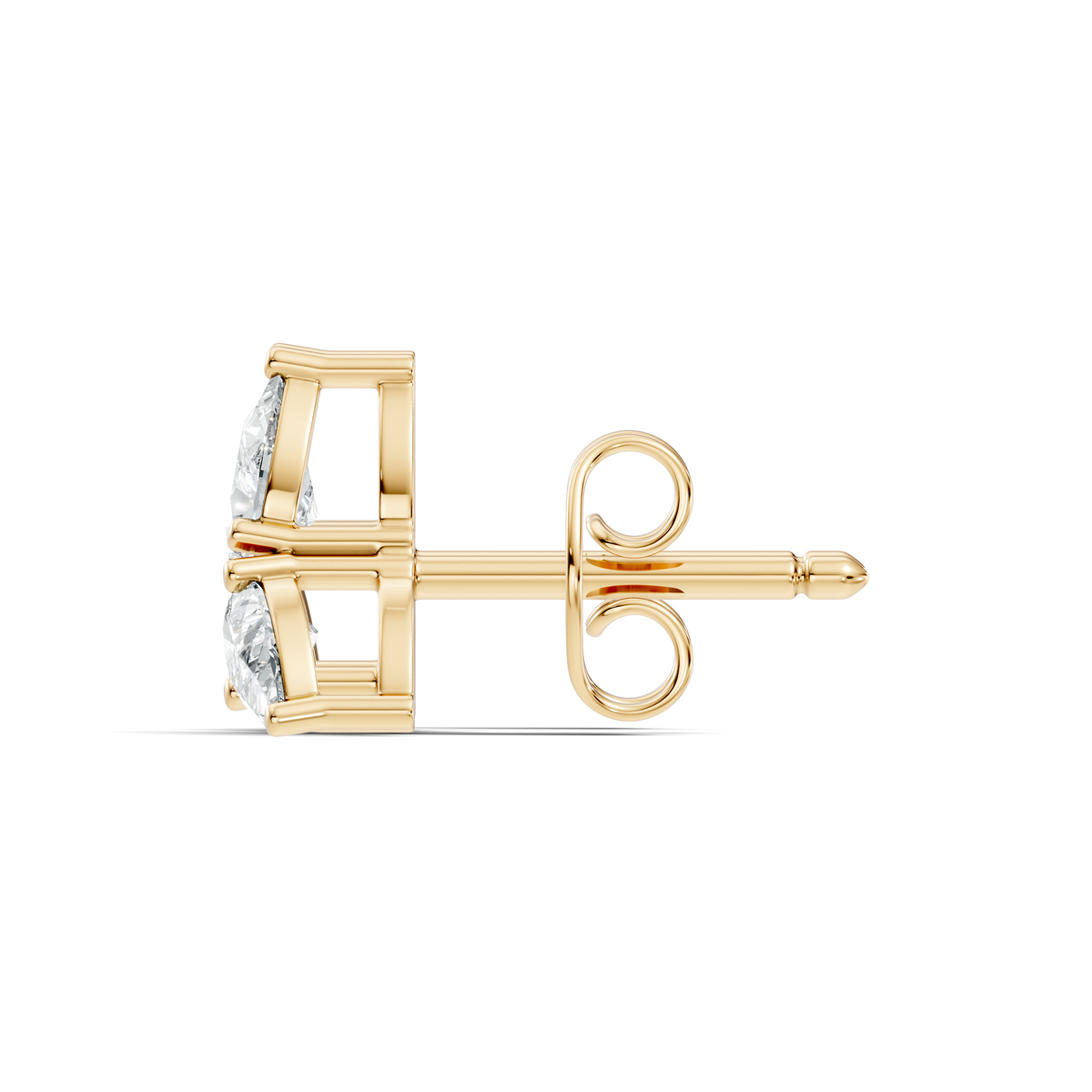 Gold 1Ct Trillion Cluster Design Pear Lab Grown Diamond Jazra Earring
