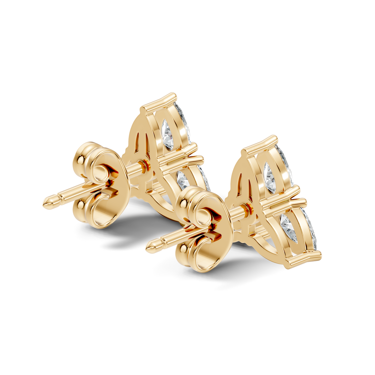 Gold 1Ct Trillion Cluster Design Pear Lab Grown Diamond Jazra Earring