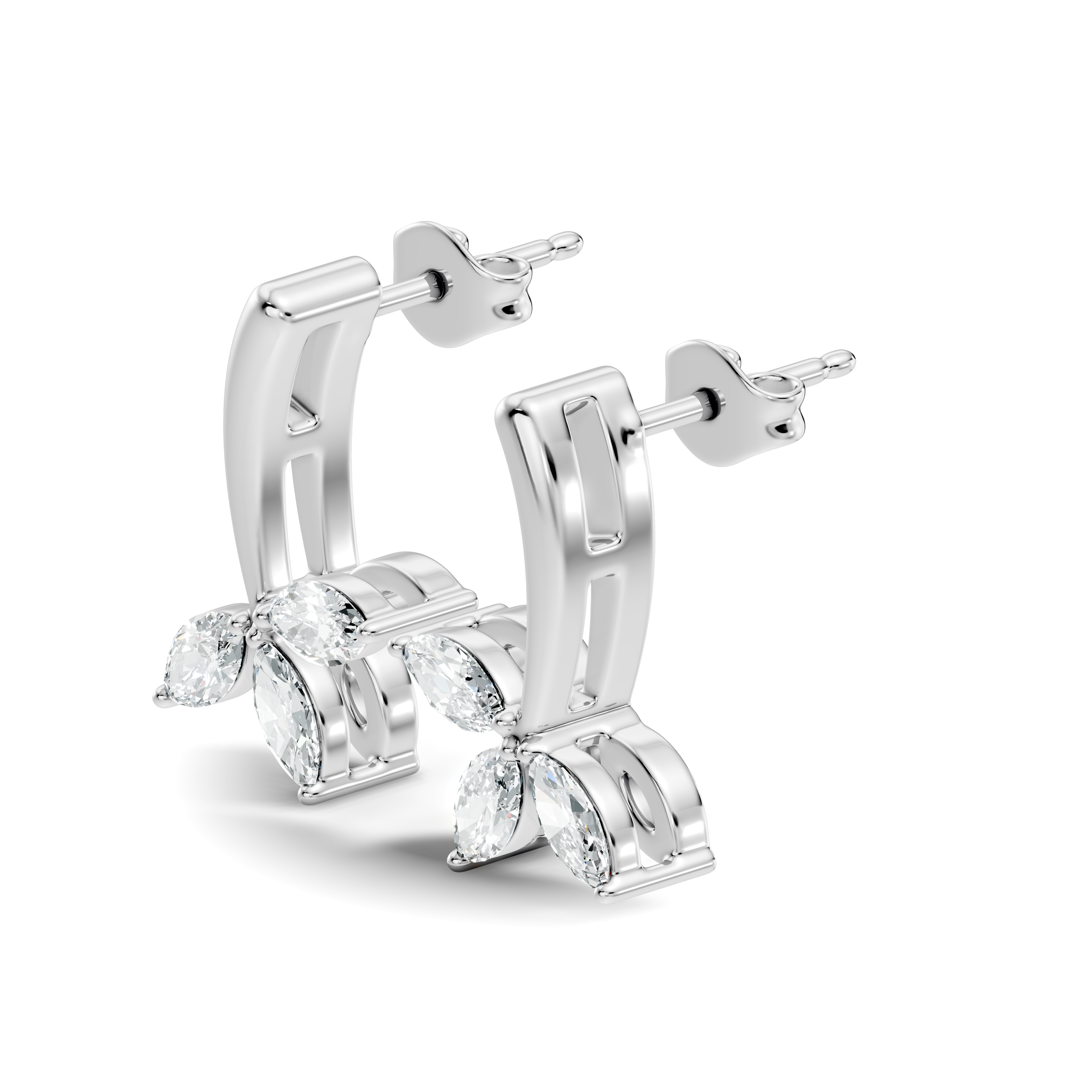 Gold Cluster Petal Marquise Lab Grown Diamond Rexia Earring