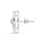 Gold Spiral Halo Floral Design Round Lab Grown Diamond Sylor Earring