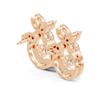 Gold 1Ct Swirl Halo Drop Design Pear Lab Grown Diamond Wylin Earring