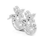 Gold 1Ct Swirl Halo Drop Design Pear Lab Grown Diamond Wylin Earring