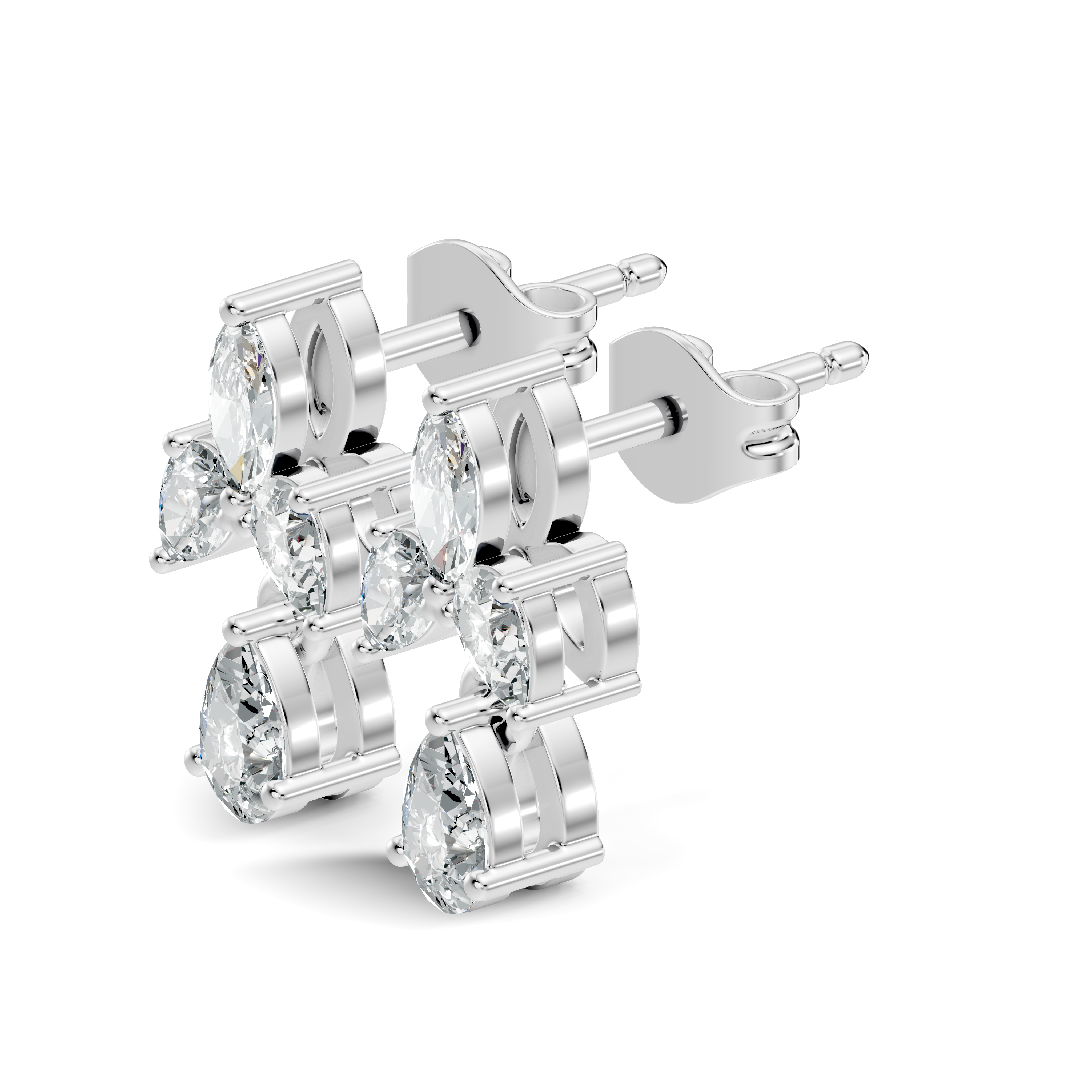 Gold Floral Drop Design Marquise Lab Grown Diamond Arvex Earring