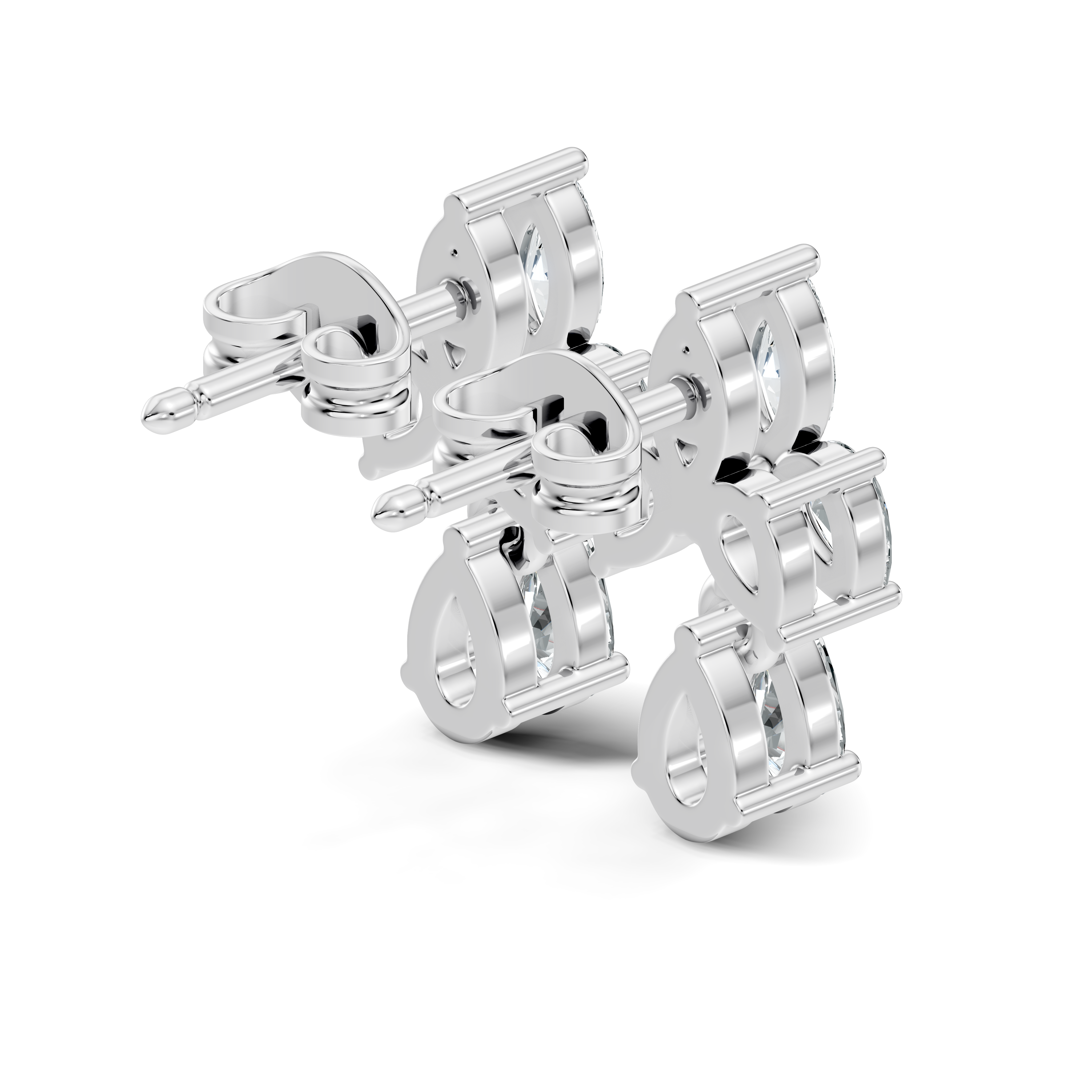 Gold Floral Drop Design Marquise Lab Grown Diamond Arvex Earring