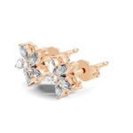 Gold Floral Petal Design Marquise Lab Grown Diamond Elzor Earring
