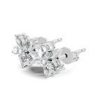 Gold Floral Petal Design Marquise Lab Grown Diamond Elzor Earring
