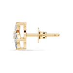 Gold Floral Petal Design Marquise Lab Grown Diamond Elzor Earring