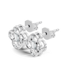 Gold Petal Swirl Emerald Lab Grown Diamond Flira Earring