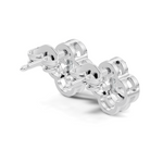 Gold Petal Swirl Emerald Lab Grown Diamond Flira Earring