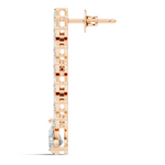 Gold 2Ct Zigzag Emerald Cluster Drop Lab Grown Diamond Quyra Earring