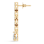 Gold 2Ct Zigzag Emerald Cluster Drop Lab Grown Diamond Quyra Earring