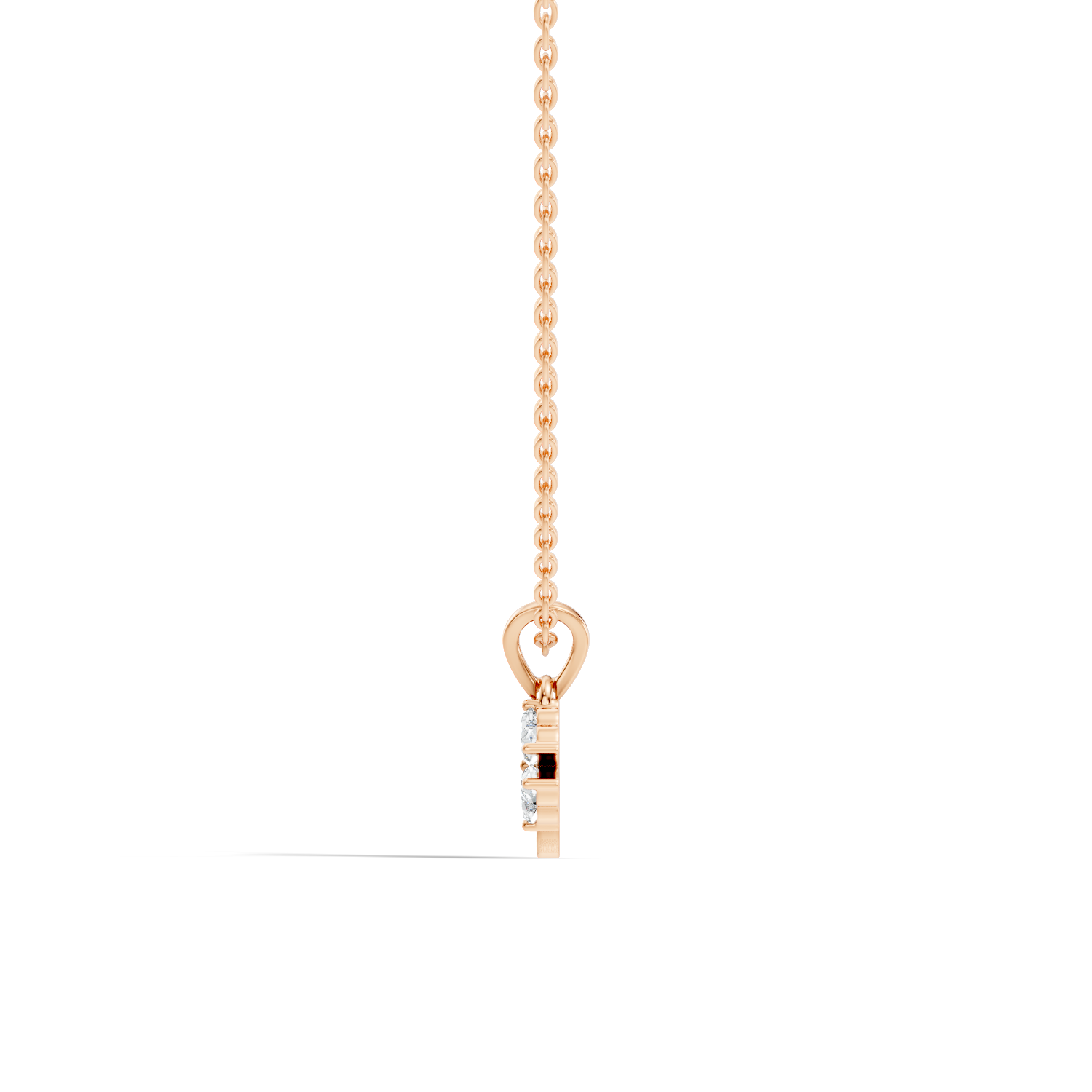 Gold Floral Cluster Prong Setting Heart Lab Grown Diamond Avena Pendant
