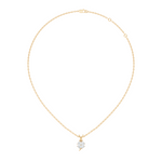 Gold Floral Cluster Prong Setting Heart Lab Grown Diamond Avena Pendant